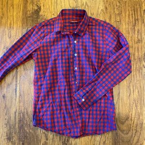 Button down long sleeve vintage 90s grunge plaid shirt